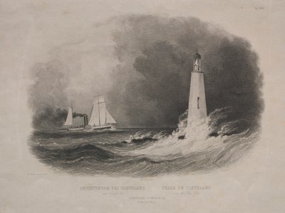 Faro a Cleveland, Ohio, sul Lago Erie da Pierre Eugène I Aubert