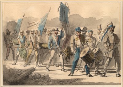 La piantagione di un albero della libertà in Francia nel 1848 da Pierre Eugène Lacoste