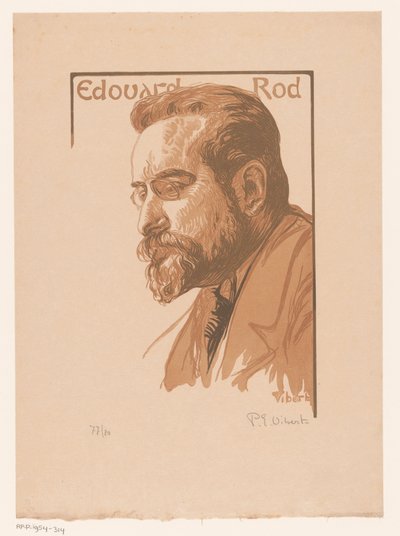 Ritratto di Édouard Rod da Pierre Eugène Vibert (signed by artist)