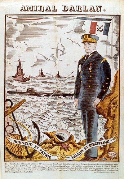 Ammiraglio François Darlan, comandante della marina francese da Pierre Falke