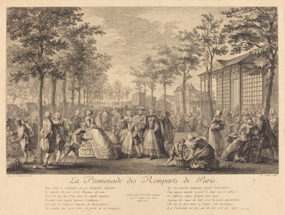 La passeggiata delle mura di Parigi da Pierre Francois Courtois after Augustin de Saint Aubin