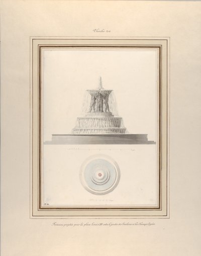 Progetto per una Fontana per La Place Louis XV, ca. 1806 da Pierre Francois Leonard Fontaine