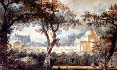 cappella espiatoria di Luigi XVI a Parigi, acquerello, c.1830 da Pierre Francois Leonard Fontaine