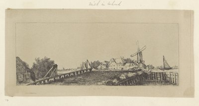 Paesaggio con un ponte di legno e un mulino da Pierre François Basan (workshop of)