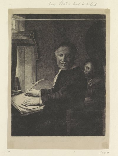 Ritratto del maestro di scrittura Lieven Willemsz. van Coppenol: piccola tavola da Pierre François Basan