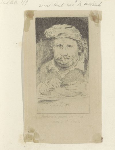 Rembrandt che incide da Pierre François Basan