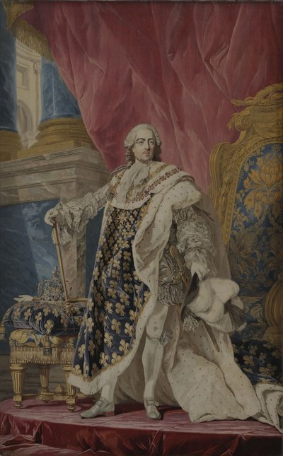 Ritratto di Luigi XV nel suo costume reale da Pierre François Cozette