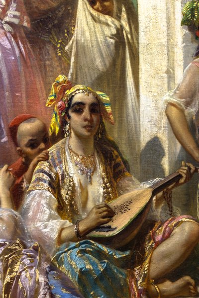 Donne di Algeri, interno del cortile da Pierre François Eugène (after) Giraud