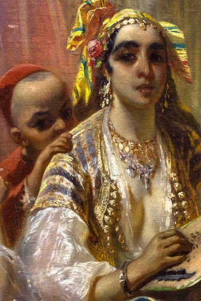 Donne di Algeri, interno del cortile da Pierre François Eugène (after) Giraud