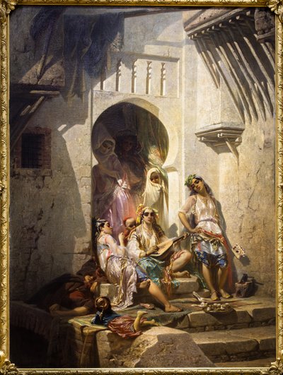 Donne di Algeri, interno del cortile da Pierre François Eugène (after) Giraud