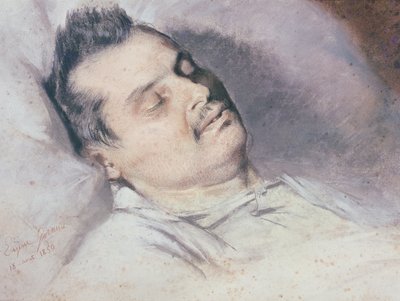 Honoré de Balzac (1799-1850) sul letto di morte, 15 agosto 1850 da Pierre François Eugène Giraud