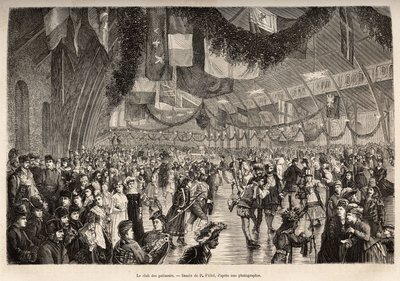 Il club dei pattinatori di Montreal, a un incontro per una serata di pattinaggio in costume, inciso dopo un disegno di P.Fritel, illustrante l
