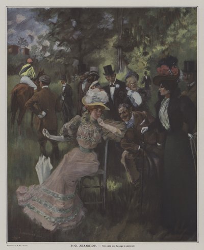 Un angolo del pesage ad Auteuil da Pierre Georges Jeanniot