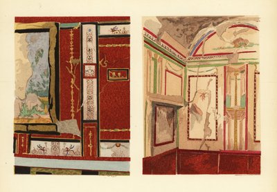 Casa di Tullio Fausto sulla Strada della Fortuna (sinistra), e casa di Popidio Prisco (destra), Pompei, Camera di una casa situata in via della Fortuna, Regione IV da Pierre Gusman