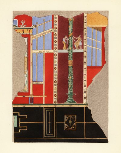 Pannello in una stanza della Casa di Laocoonte, Pompei, Terzo Stile Pompeiano da Pierre Gusman