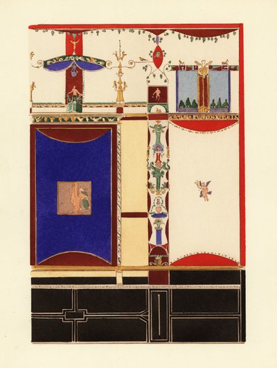 Pannello con unico blu scuro da Pompei, primo Stile Pompeiano Quarto da Pierre Gusman