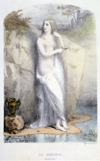 La Korrigan, fata bretone - in "Les femmes mythologiques", di Mery e Foelix, ill. di G. Staal, ed. da Gouet da Pierre Gustave Eugene Staal
