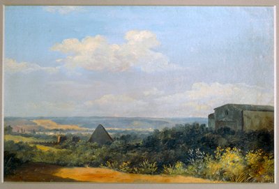 La piramide di Cestio a Roma - La piramide di Cestio a Roma. Carta su cartone ... da Pierre Henri de Valenciennes