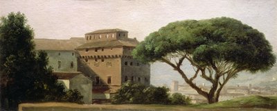 Veduta del convento di Ara Coeli: il pino ombrello da Pierre Henri de Valenciennes