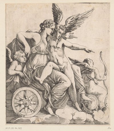 Venere e Amore su un carro trionfale, circondati da putti da Pierre II Biard