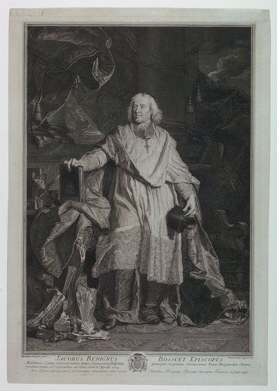 Ritratto del cardinale Jacques Bénigne Bossuet (1627-1704) da Pierre Imbert Drevet