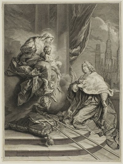 Ritratto di Louis de la Vergne de Tressan, conte di Lione, arcivescovo di Rouen da Pierre Imbert Drevet