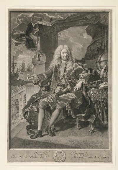 Ritratto di Samuel Bernard, Conte di Coubert da Pierre Imbert Drevet