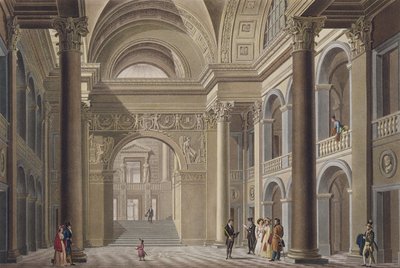 Vestibolo del Palais Academique a Gand, da Choix des Monuments, Edifices et Maisons les plus remarquables du Royaume des Pays-Bas di Pierre Jacques Goetghebuer, inciso da L. Roelandt da Pierre Jacques Goetghebuer