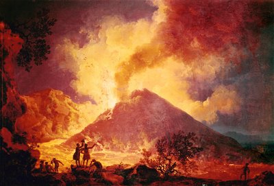 Eruzione del Vesuvio, Italia... (olio su tela) da Pierre Jacques Volaire