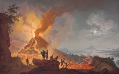 Eruzione del Vesuvio di Notte, vista dall