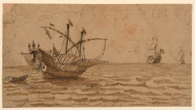 Navi in mare da Pierre Jacques Volaire