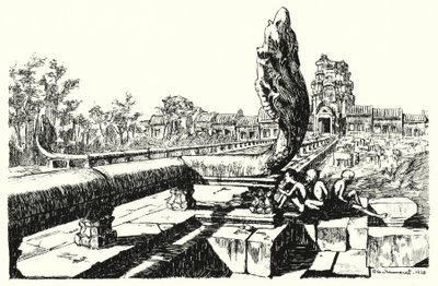 Nel parco di Angkor Vat, le Gopura Occidentali da Pierre Jeannerat de Beerski