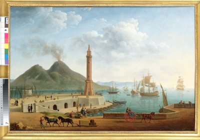 Vista del Vesuvio dal Porto di Napoli, 1791 da Pierre Joseph Petit