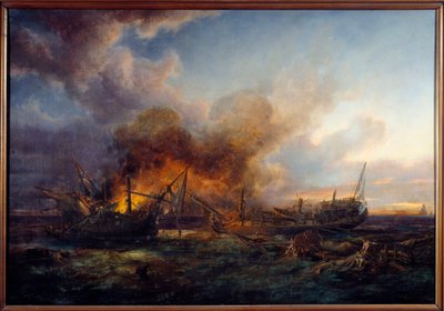 Combattimento del Supervisore e Quebec nel 1779 da Pierre Julien Gilbert