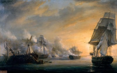 Combattimento navale davanti a Cadice il 13 luglio 1801 da Pierre Julien Gilbert