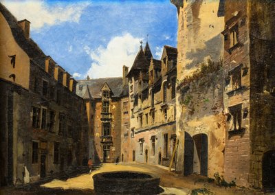 Vista del cortile dello Château de Pau da Pierre Justin Ouvrie