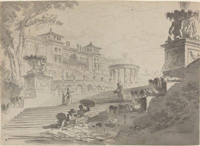 Fantasia sulla Villa Medici con fontane da Pierre Lelu