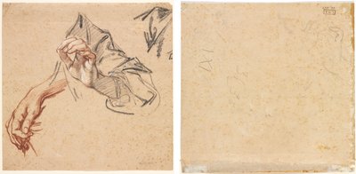 Studio di mani (recto); Schizzo di una mano (verso) da Pierre Lenfant