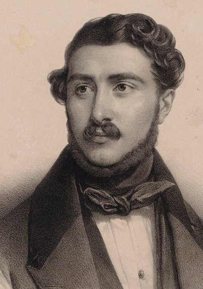 Ritratto del compositore Théodore Labarre 1805-1870 da Pierre Louis Henri Grevedon