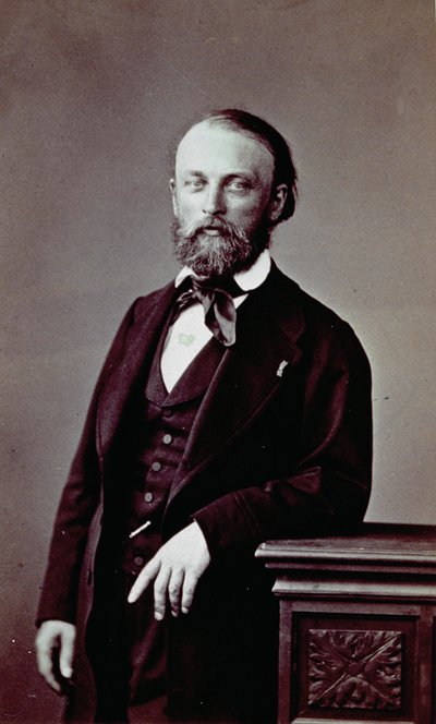 Ritratto del pittore francese Auguste Bonheur in abito elegante del periodo romantico da Pierre Louis Pierson