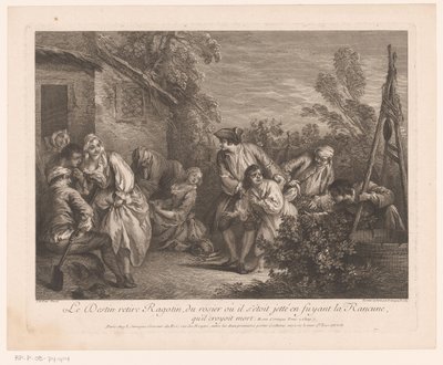 Ragotin fuggito in un cespuglio di rose da Pierre Louis Surugue