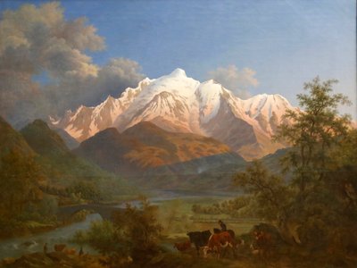 Vista del Monte Bianco da Sallanches al crepuscolo da Pierre Louis de La Rive
