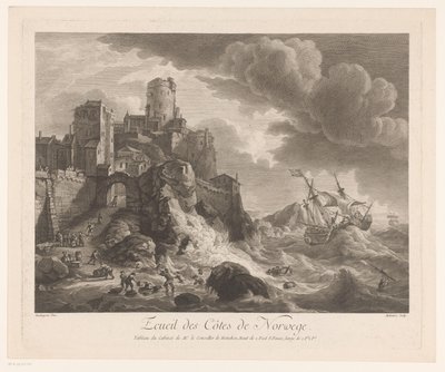 Costa della Norvegia con marinai naufragati da Pierre Maloeuvre