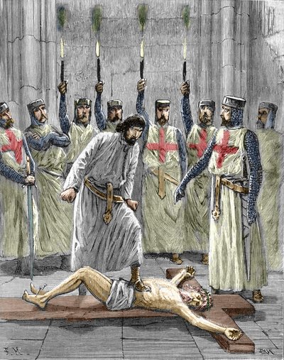 Eresia dei Templari: rappresentazione di una cerimonia di ingresso di un cavaliere nell