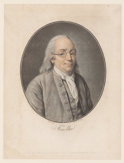 Ritratto di Benjamin Franklin da Pierre Michel Alix