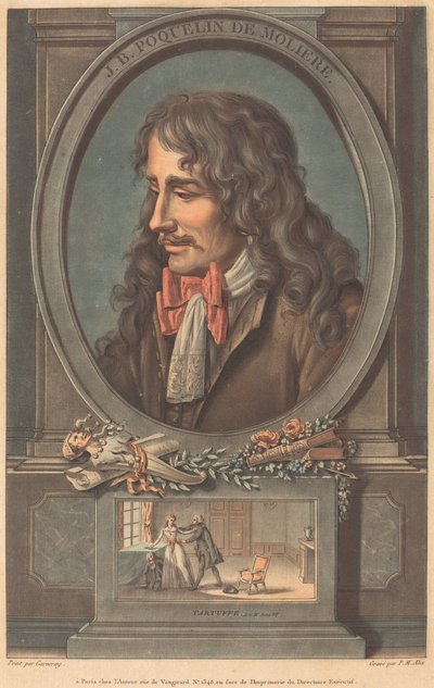 J.B. Poquelin de Molière da Pierre Michel Alix after Jean François Garnerey
