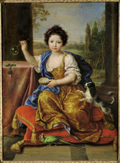 Anna di Borbone, detta Mademoiselle de Blois, figlia di Luigi XIV e di ... (dipinto su tela) da Pierre Mignard