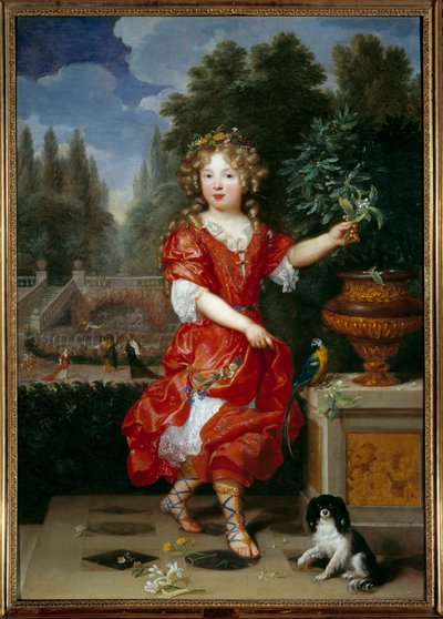 Ritratto a figura intera di Mademoiselle de Blois, Marie Anne de Bourbon da Pierre Mignard