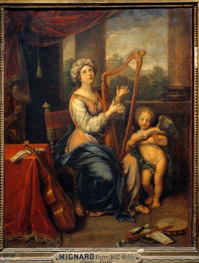 Santa Cecilia che canta le lodi del Signore da Pierre Mignard