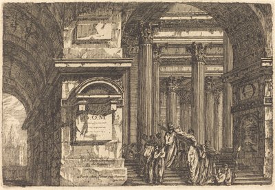 Scena Funebre in Architettura Immaginaria da Pierre Moreau